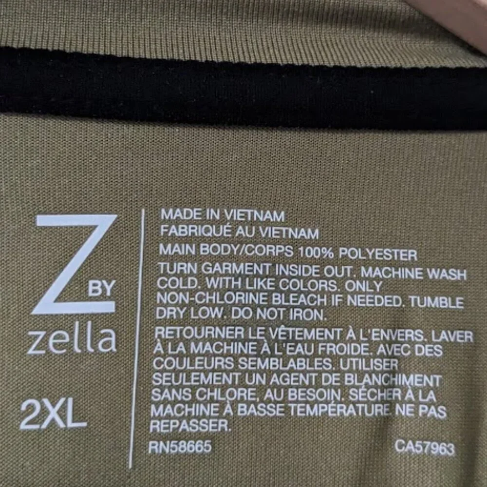 Z by Zella | Core Long Sleeve Performance T-Shirt in Olive Green